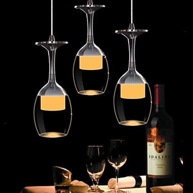 25cm 3wx3 led lights cup wineglass modern pendant light lamp for living room bar saloon dining room