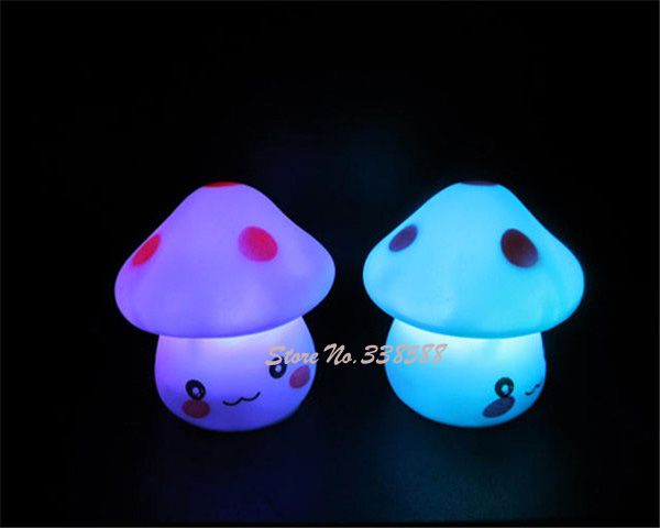2pcs led lights decoration baby nursery bedside mushroom night light romantic lover gift,