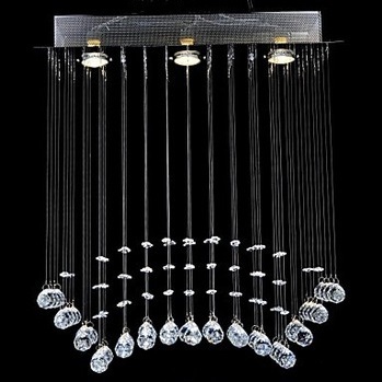 3 lights modern led k9 crystal ceiling lamp for living room bedroom dining room, lustre de cristal,gu10 bulb included