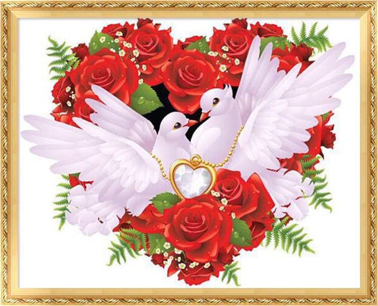 35x40cm new arrive needlework diy diamond painting cross stitch pasted pictures fashion home decoration dove