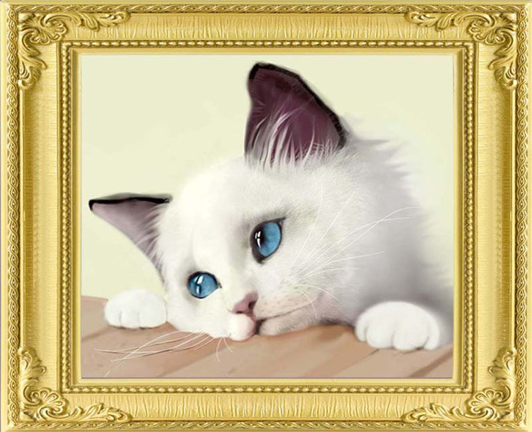 40x50cm cute cat cross stitch kit square full embroidery diy needlework diamond painting home decoration