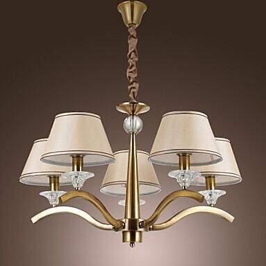 5 lights classic fabric metal lighting led chandeliers for dinnig living room lustre,e14 bulb included