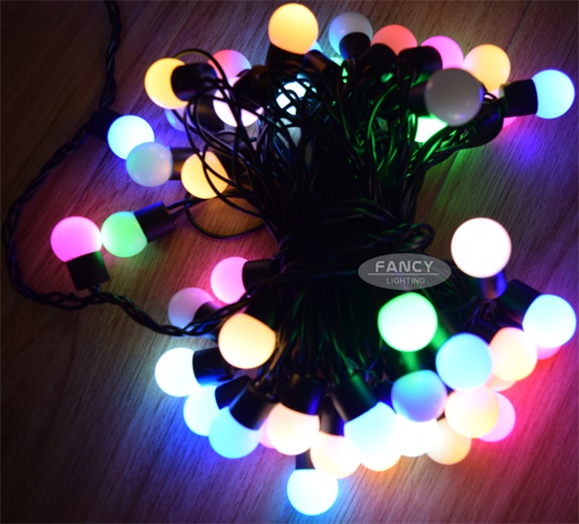 5m 50led beads round ball led christmas holiday light 110v/220v rgb outdoor led string light for roof/tree/road/party decoration