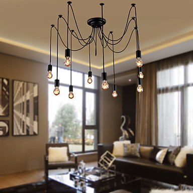 60w e26/e27 chandeliers vintage design bulbs included living 10 lights, for game room,bathroom, living room,110v~220v