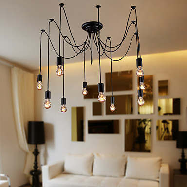60w e26/e27 chandeliers vintage design bulbs included living 10 lights, for game room,bathroom, living room,110v~220v