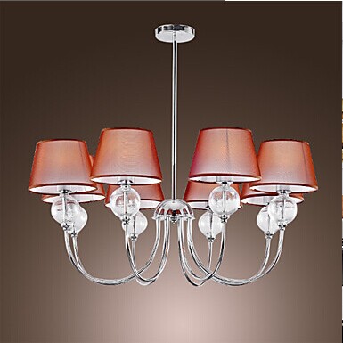 8 lights led modern k9 crystal chandelier for home lighting chandeliers in glass ball design,e27 bulb included,ac 90v~260v
