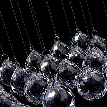 80cm k9 crystal modern led pendant light lamp with 5 lights for living dinning room, lustres de cristais sala e pendentes luz,ac