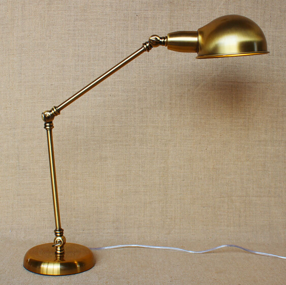 adjustable loft style vintage industrail led desk lamp metal simple table lamp for cafe study room bar light luminaria de mesa
