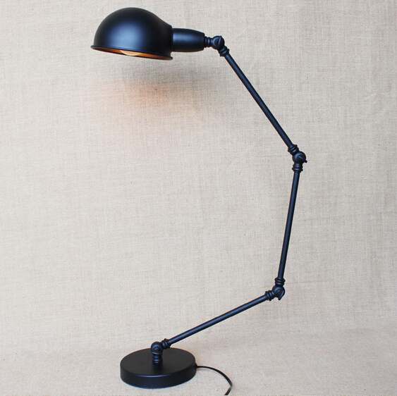 adjustable metal loft style industrail vintage led desk lamp simple table lamp for cafe study room bar light luminaria de mesa