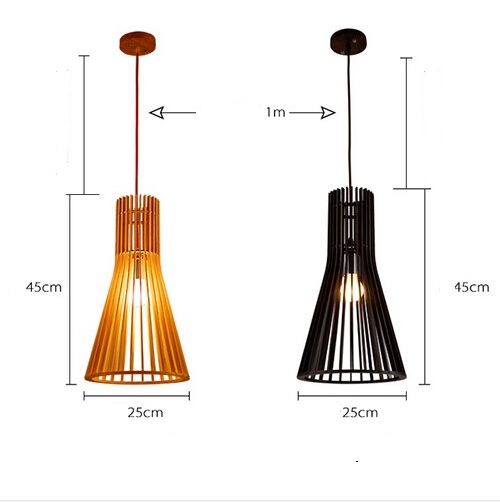 american country loft style led pendant light fixtures simple modern wood art droplight for home indoor lighting hanging lamp
