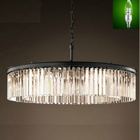 american loft retro round crystal pendant lights led light fixtures for living dining room hanging lamp indoor lighting lamparas