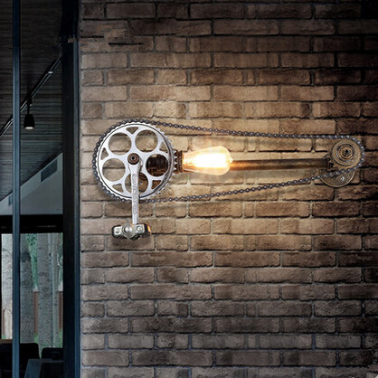 bicycle loft industrial wall lamp vintage edison wall sconce for bar home lighting arandela lamparas de pared