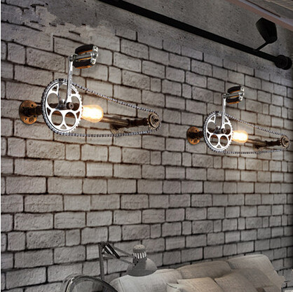 bicycle loft industrial wall lamp vintage edison wall sconce for bar home lighting arandela lamparas de pared
