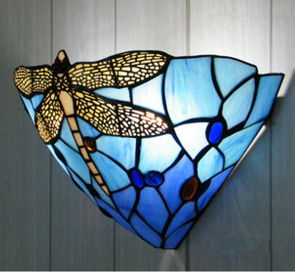 blue dragonfly wall lamp dining / living room / bedroom wall lighting fixtures,ysl-1020,