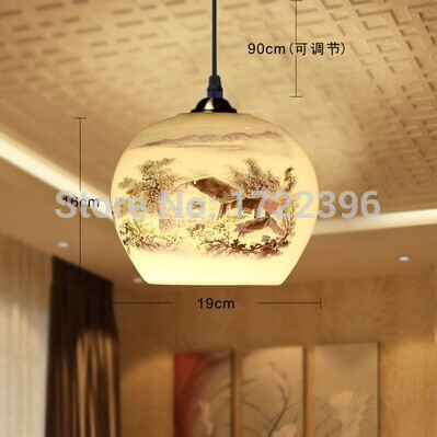 chinese style,jingdezhen ceramic,multicolour flowers,1 light,warm light,for dining room living room study,e27,bulb included