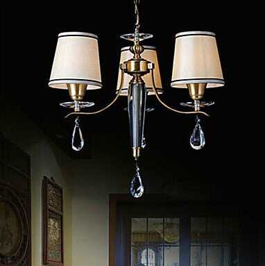 classic painting copper led chandelier with 3 lights,home chandeliers for dinnig living room lustre,e27 bulb included