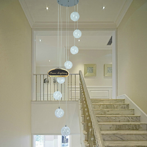 fashion 8 lights modern aluminium wire ball chandelier for parlor,bedroom home decor lighting,