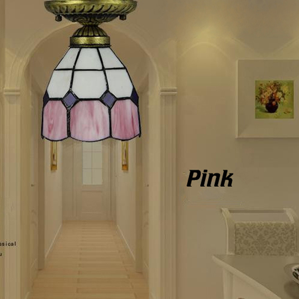 handmade stained glass mediterranean style home decoration light fixture ceiling lamps ysl-tfc01pk,