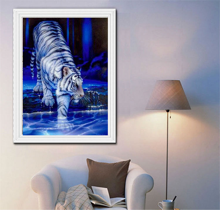 home decor 5d diy diamond painting rhinestone pasted picture crystal resin full square embroidery striple tiger