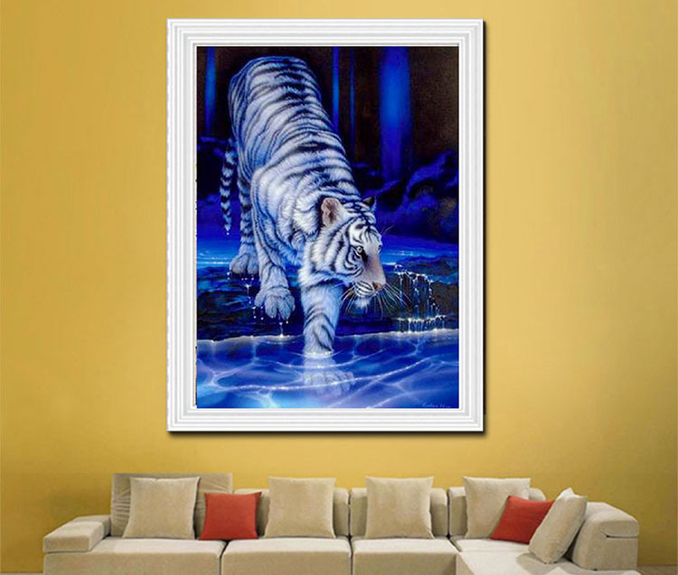 home decor 5d diy diamond painting rhinestone pasted picture crystal resin full square embroidery striple tiger