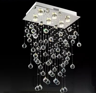 led chandelier luxury modern k9 crystal,bulb included 6 lights,gu10,for foyer,living room,bulb included,80*30*50cm