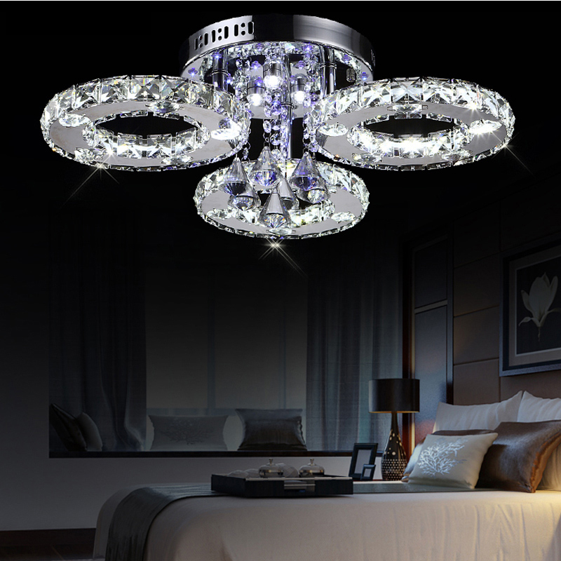 led crystal ring chandelier diamond ring crystal light fixture light suspension lumiere modern led lighting circles lamp