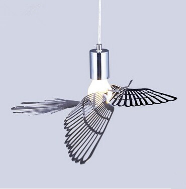 led original creative design modern personality stainless steel bird pendant light,for parlor study dining room,bulb included