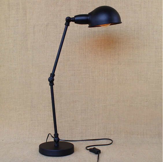 loft style vintage industrail led desk lamp metal simple adjustable table lamp for cafe study room bar light luminaria de mesa
