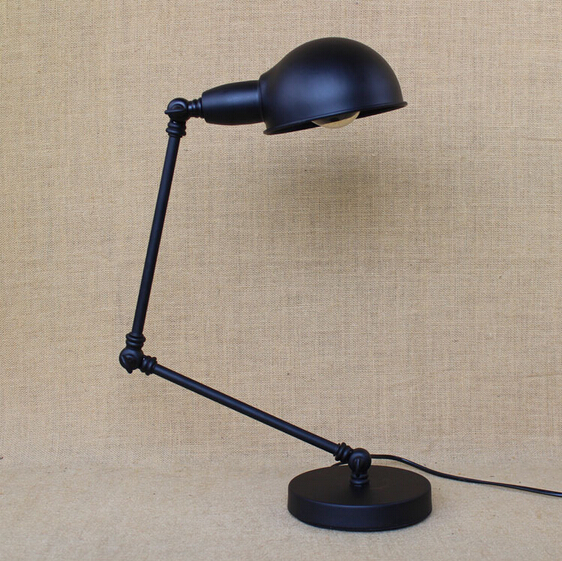 loft style vintage industrail led desk lamp metal simple adjustable table lamp for cafe study room bar light luminaria de mesa