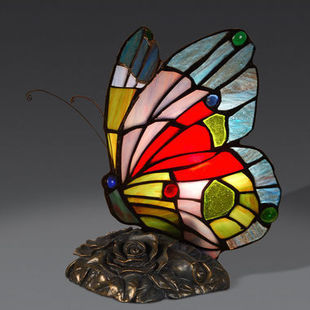 modern art style colorful glass butterfly desk lamp living room table lights lighting,