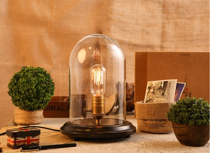 modern edison desk lamps metal tafellamp, table lamps with glass lampshade for living room,luminaria de mesa