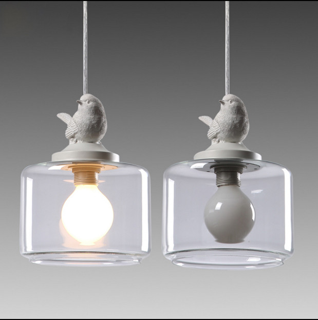 modern lights chandeliers lamps resin gypsum bird and glass shade pendant the study droplight led light fixture