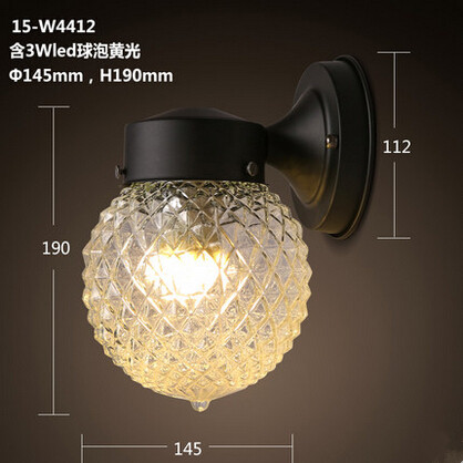 modern simple led wall lamp indoor lighting bedroom wall sconce with globe glass shade arandela lamparas de pared