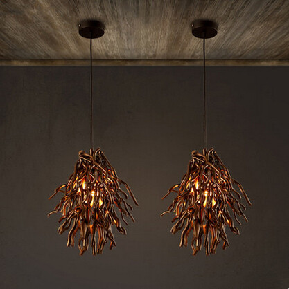 nordic vintage romantic root led pendant lights modern hanging lamp for bar dinning home lighting suspension luminaire