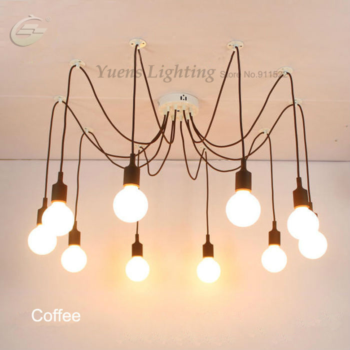retro classic pendant lamps colorful e27 spider light bulb holder group diy lighting fixtures ysl1823