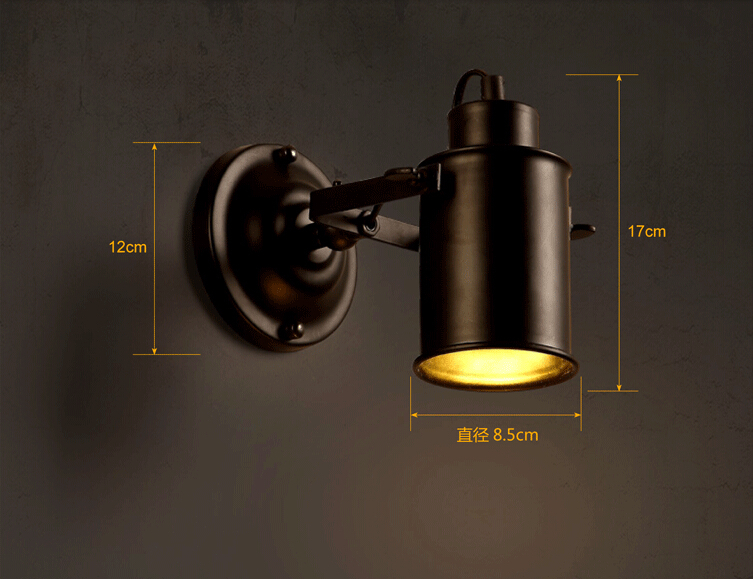 retro iron loft industrial vintage led wall lights,creative child wall lamps angle can be adjusted,led wall sconces