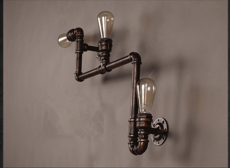 rh loft style water pipe edison wall lamp antique wall light fixtures indoor vintage industrial lighting for bar dining room