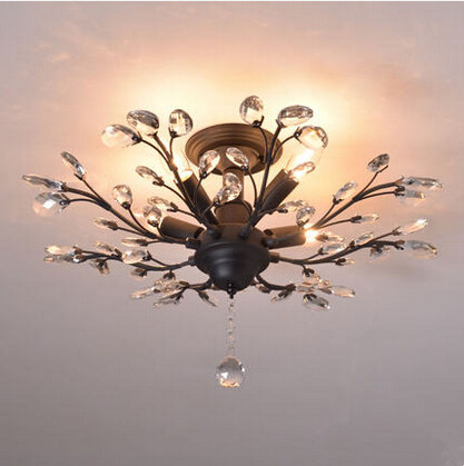 romantic k9 crystal led ceiling lights lustre branches modern lamp fixtures for bar home lightings luminaria lamparas de techo