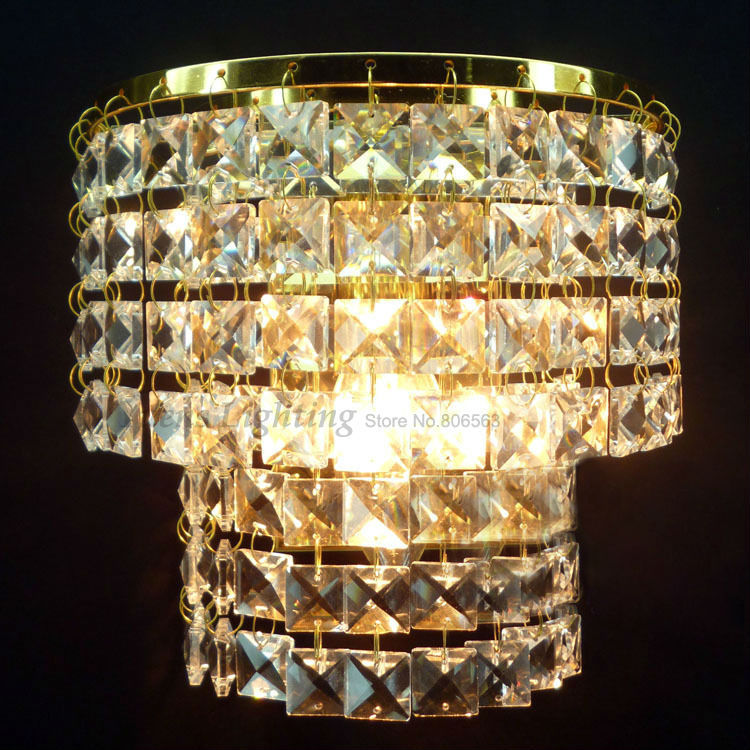 selling modern crystal wall sconce e14 crystal lamps silver/gold bedroom bedside wall lights n021