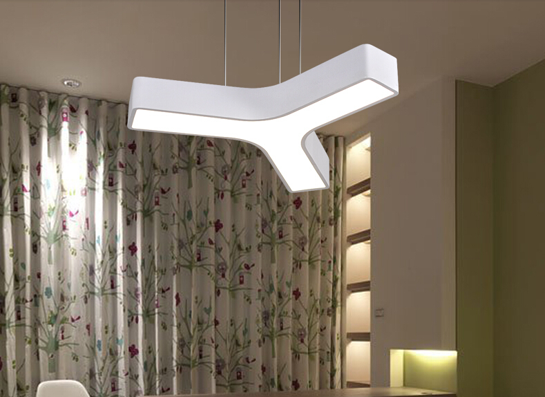triangle acrylic modern creative led pendant lights imitation wood hanging lamp for bar home lighting suspension luminaire