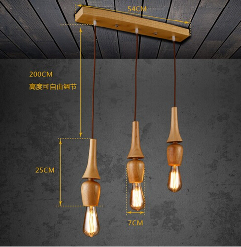 wooden american country nordic modern edison pendant lights fixtures for dining room bar hanging lamp suspension luminaire