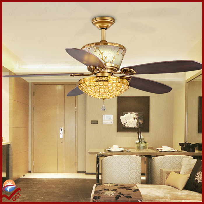 110v 220v 240v luxury led golden crystal ceiling fans with lights remote ventilador de teto modern bedroom quiet fan lamp