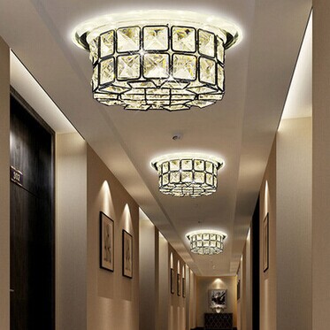 12w,modern round crystal metal led ceiling light,flower,corridor balcony entrance for bedroom hall,5730led,bulb included,ac
