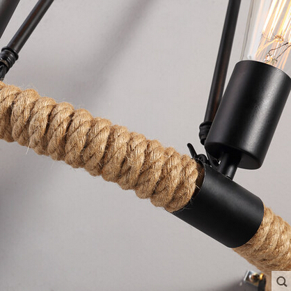 2 lights hemp rope loft style industrail vintage wall light fixtures bedside lamp for bar home stairs wall sconce lampara pared