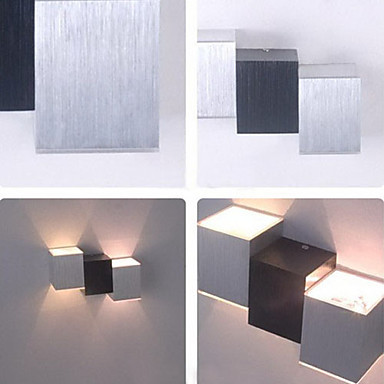 2w led wall lamp light with black white cubic body up down ray of light