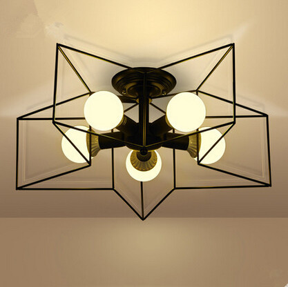 5 lights flush mount modern led ceiling lamps for bedroom living room,metal star ceiling lights home lighting lustre de sala