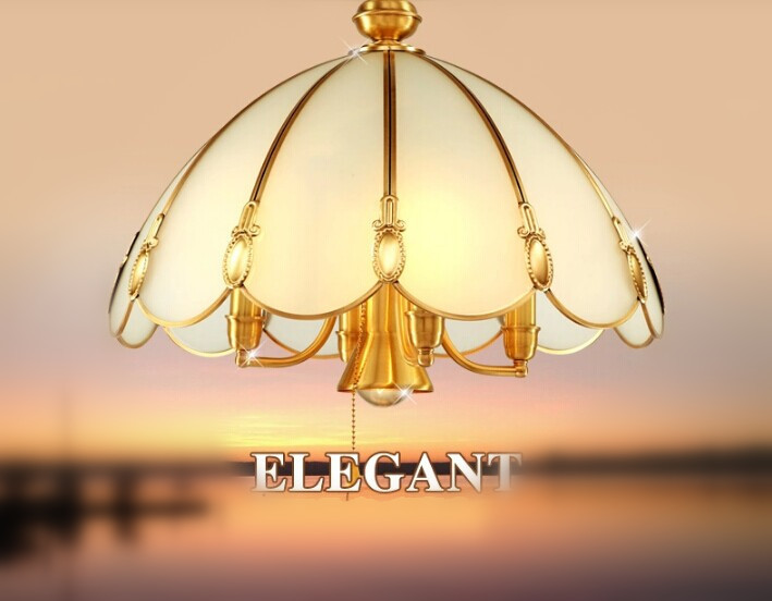 5 lights pure copper europe handmade elegant led pendant light lamp for bedroom living room parlor, bulb included ,ac,90v~260v