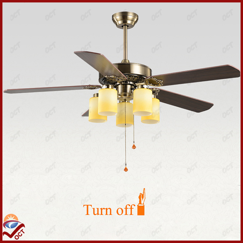 52 inch wood blade led luxury ceiling fan lamp living room vintage pendant lampshade ceiling fans with lights ventilador de teto