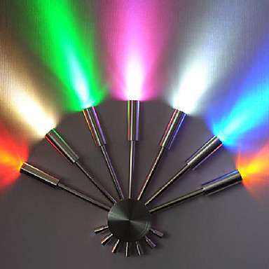 7w,ac,fan-shaped,multicolour led wall lamp light,seven lights, warm white aluminium acrylic,bulb included
