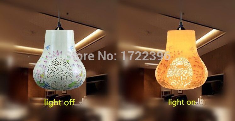chinese style,jingdezhen ceramic,carven,pure hand,hand-painted,1 light,warm light,for dining room living room,e27,bulb included